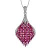Red Spinel Jewelry Set Women Floral Design Copper Chain Necklace Stud Earrings Fashion OL Style 2025