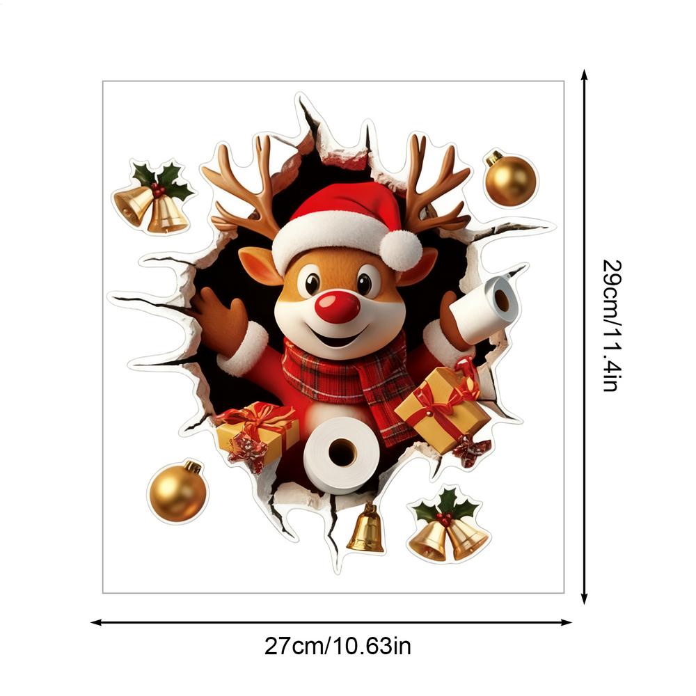 1pc Christmas Santa Wall Stickers PVC Waterproof Sticker Door Window Wall Decals DIY Peel Sticker Home Living Room Party Decor