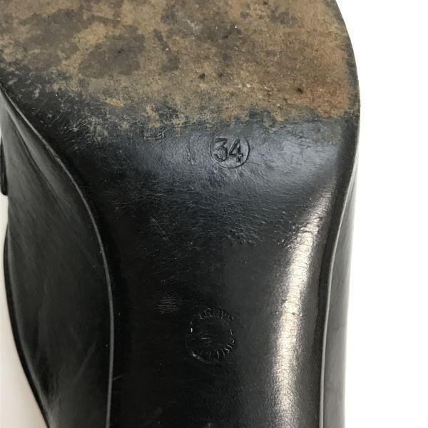 CELINE Leather High Heel Pumps 34 22 Black Italy