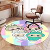 Labubu Pattern Round Rug, Indoor/Outdoor Mat, for Picnic, Gameroom, Bedroom, Office, Living Room, Home Decor Carpet, Birthday Gift