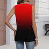 Modische Ärmellose Weste für Damen mit Falten, V-Ausschnitt, Bindeband-Farbverlauf, Lockerer Schnitt, Fließendes Sommeroberteil