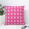 Pink Breast Cancer Awareness Pillow Cases Cushion Cover Vintage Zippered Decorative Pillowcase for Car 40x40cm