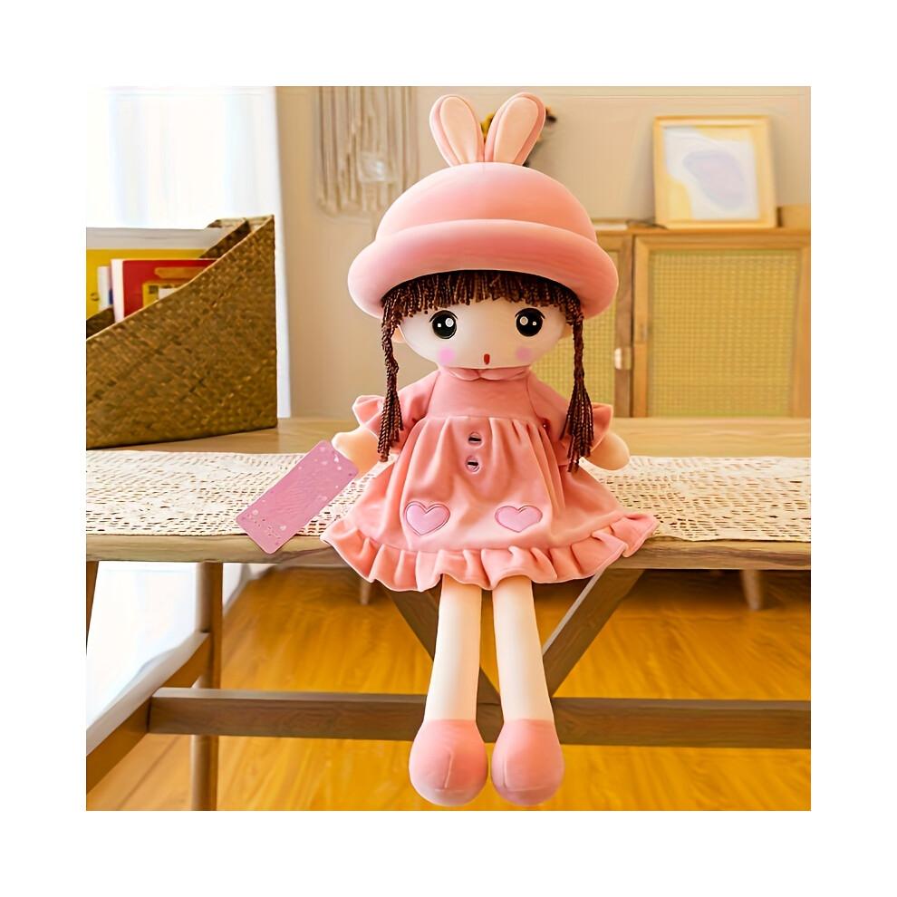 (pink) 1pc Cute Ragdoll Plush Soft Stuffed Doll, Perfect gift for Christmas, Spring Festival, Valentine'S Day