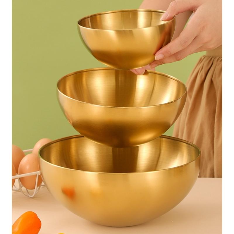 Stainless Steel Meal Prepping Bowl Easy To Clean Serving Bowls Reusable Salad Bowl Practical Mixing Bowl for Salad