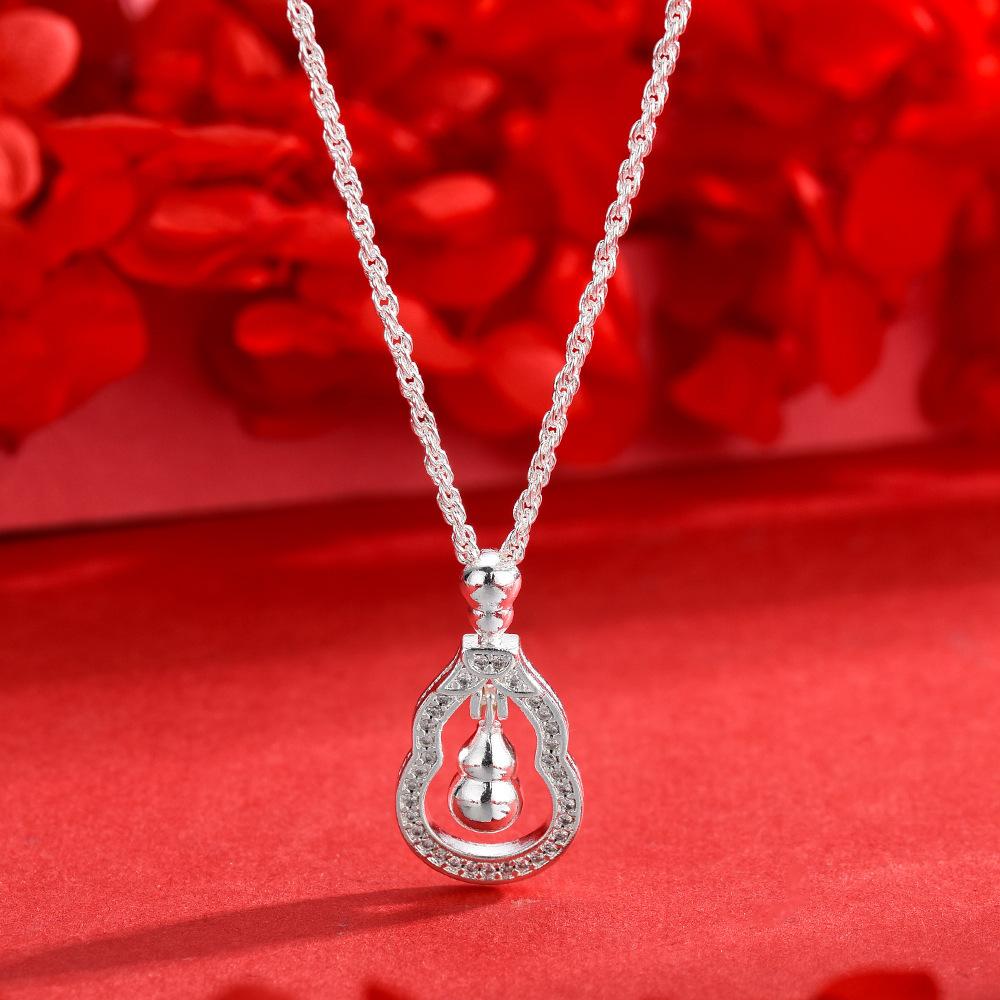 Gold shop prayer, diamond-encrusted smart gourd pendant, necklace, ancient sand gold item jewelry