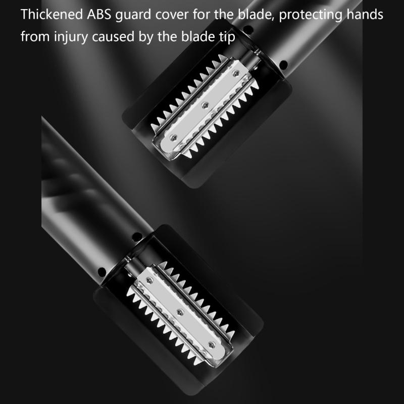 Battery-Operated Fish Descaling Tool with Covered Metal Blade, Textured Handle, and Reverse Control for Restaurant Kitchen Fish Preparation