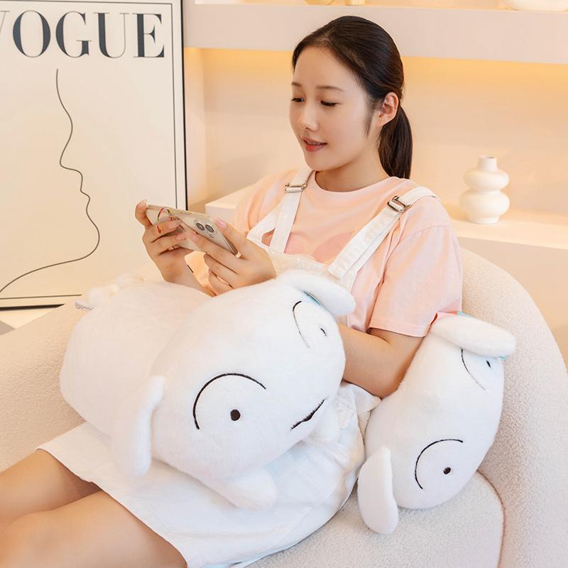 40/50cm Nohara Shiro Soft White Dog Plushies Stuffed Animal Puppy Plush Toy Sleeping Doll Birthday Gifts Girl Child