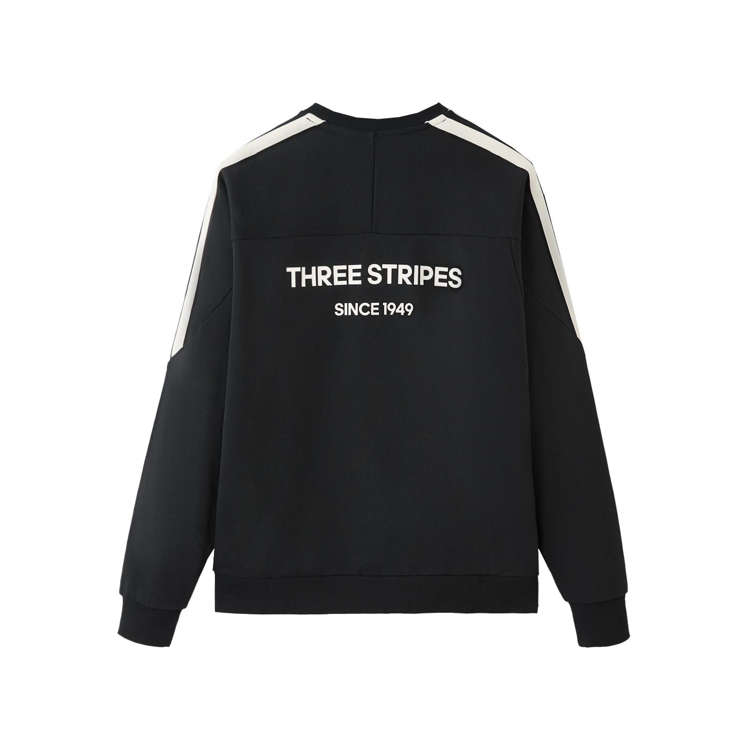 

Adidas Striped Crew Neck Comfortable Long Sleeve College Sweatshirt Men sweatshirt Black KA2562 XS