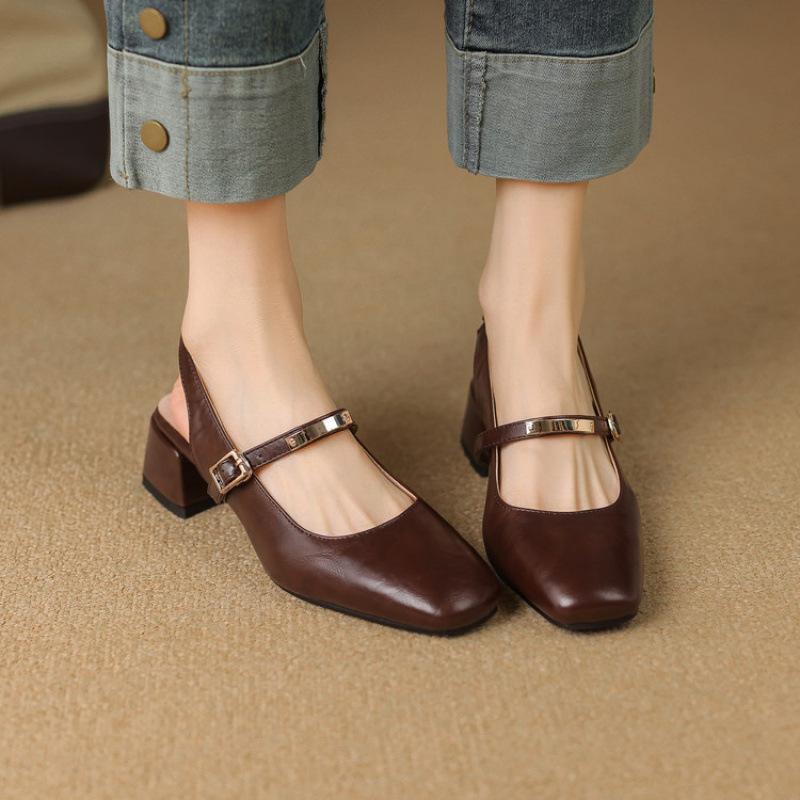 New Foot Cover Women's Bag Head Rear Empty Sandals Casual High Heel Sandals Women's Solid Color Rubber Soft Sole Summer Large Size Shoes