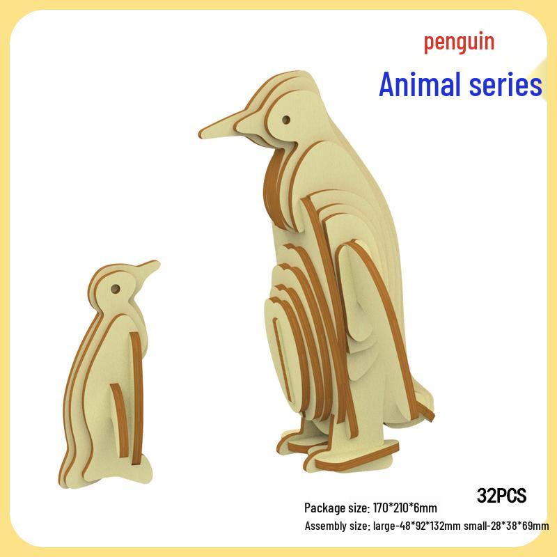 3D Wooden Ocean World Puzzle Animal Model for Children - Handmade Assembly Kit