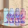 1PC Purple Baby Dragon Fantasy Print 750ml Color Plastic Sports Water Bottle Leakproof Flip Straw Lid Suitable for Sports Office Home Use