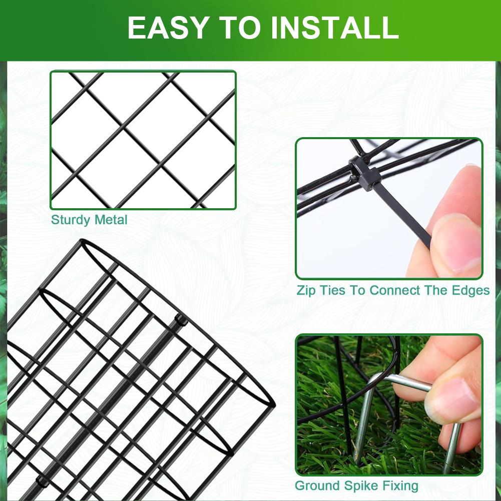 6 Pcs Tree Trunk Protector Guards with Zip Ties/Stakes Metal Plant Covers Wrap Protection Cage Gardening Tree Bark Protector