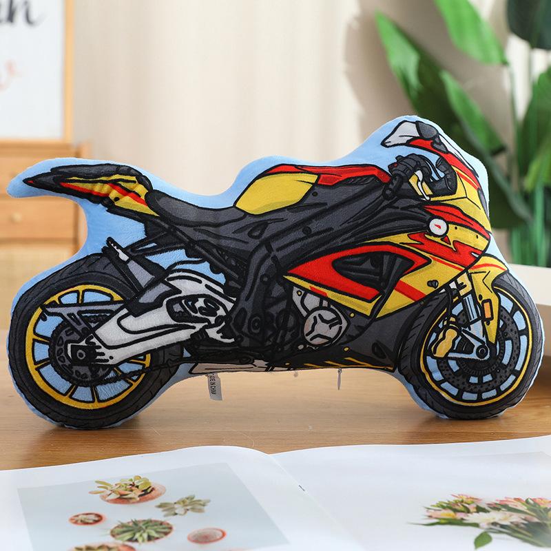11Types Cartoon 3D Police Car Fire Trucks Bicycles Motorcycles Plush Toys Stuffed Car Doll Hug Pillows Cushion Kids Gifts Decor