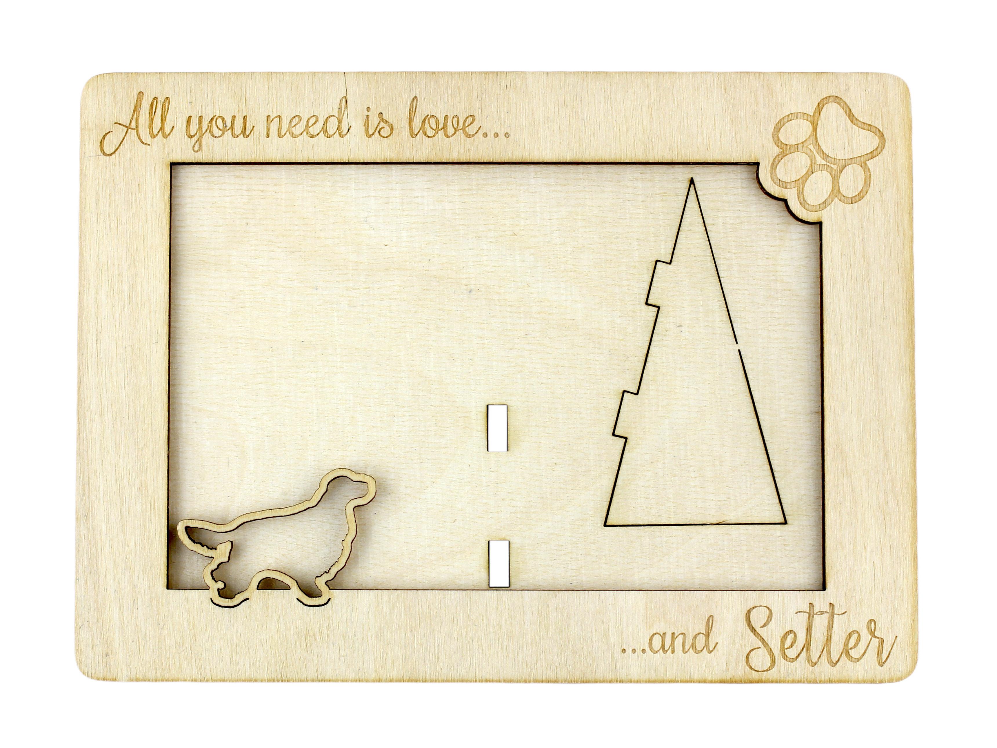 

English setter, Lawerack, Laverack - Photo frame, engraved wooden frame, a lovely gadget for the dog lover by Art-Dog