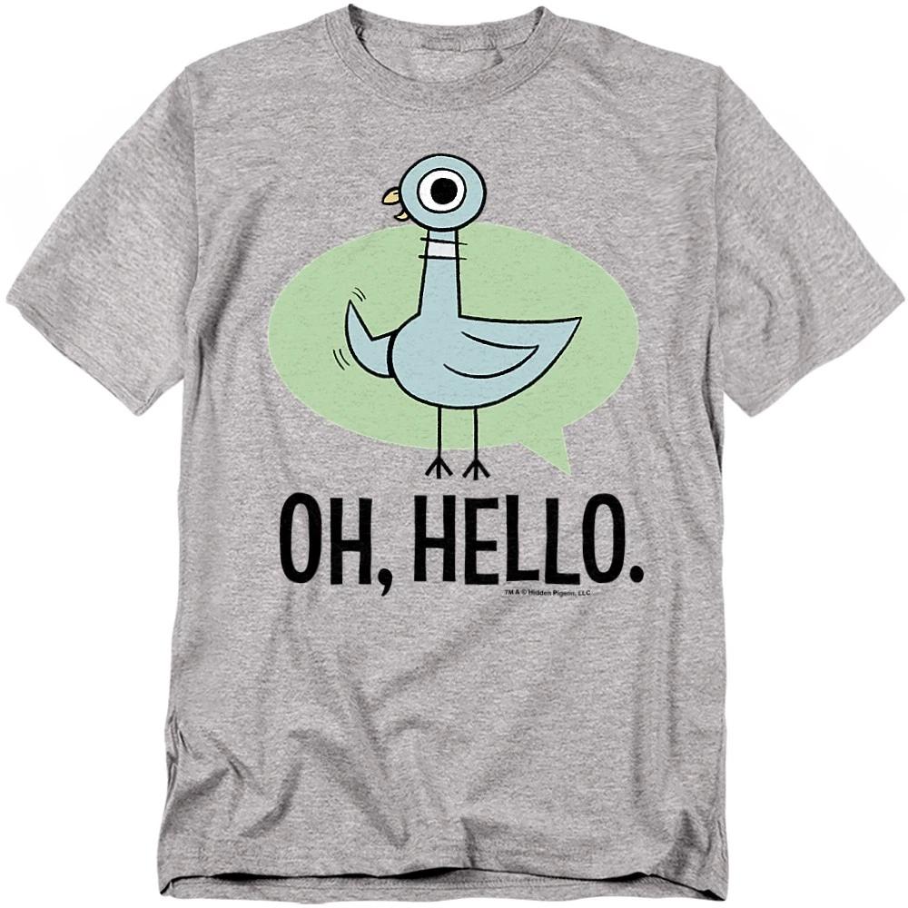 The Pigeon Oh Hello T-Shirt S-5XL, Athletic Heather S