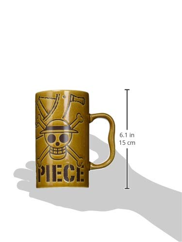 Kanesho Pottery "One Piece" Pirate Flag Water-Repellent Mug, 600ml, Brown, 122196