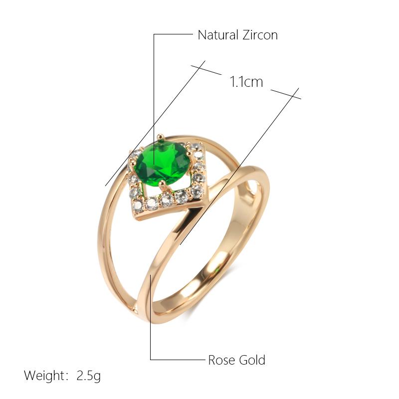 Kinel glänzende grüne Zirkon-Ringe für Damen, luxuriöser, trendiger Party-Schmuck