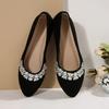A New Style of Water Diamond Pointed-toe Single Shoes for Women, Featuring A Shallow Flat Toe On One Foot