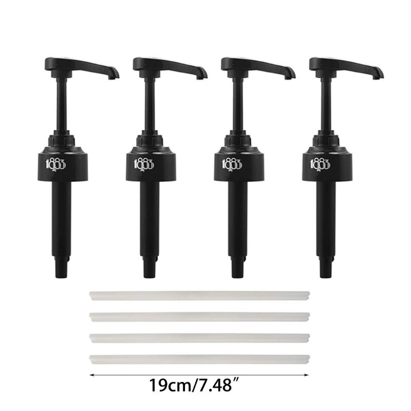 Pack of 4 Coffee Syrup Pump Efficient 8ml Quantitative Pouring Pump Dispenser Drink Flavor Pump Plastic Dispenser Pump