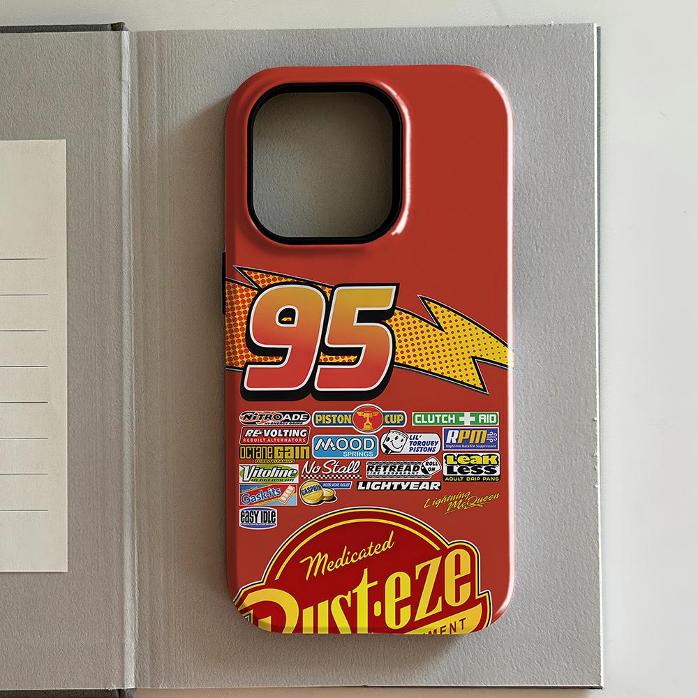 

HOT Cars Lightning McQueen 95 Phone Case for iPhone 17 16 15 14 13 12 11 X XS XR Air Pro Max Plus Double-layer Back Cover iPhone 11 ProMax