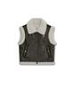 Oioi Collection Vintage Washed Shearling Vest [Khaki]