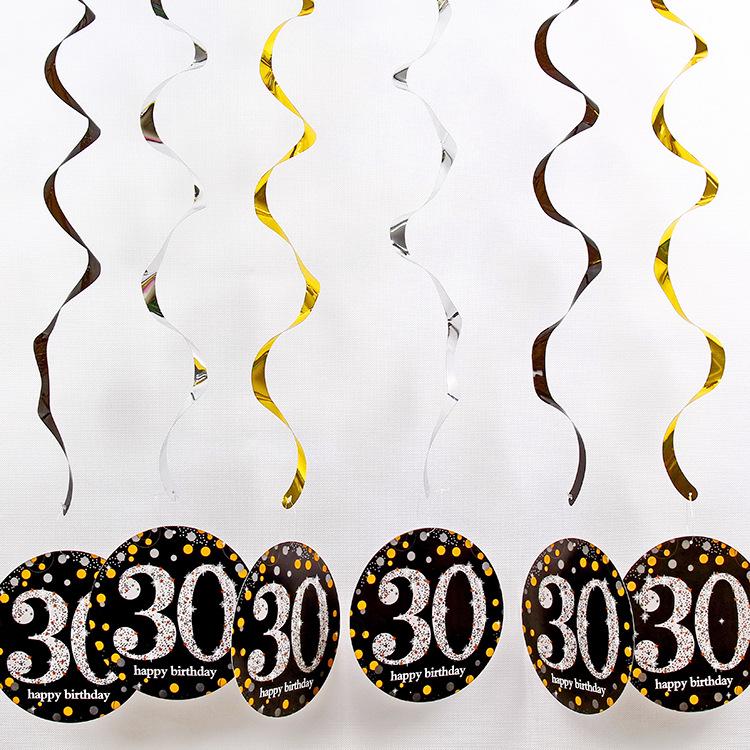 PVC Spiral Ornament Pendants for 18th, 30th, 60th Birthday Party Decorations