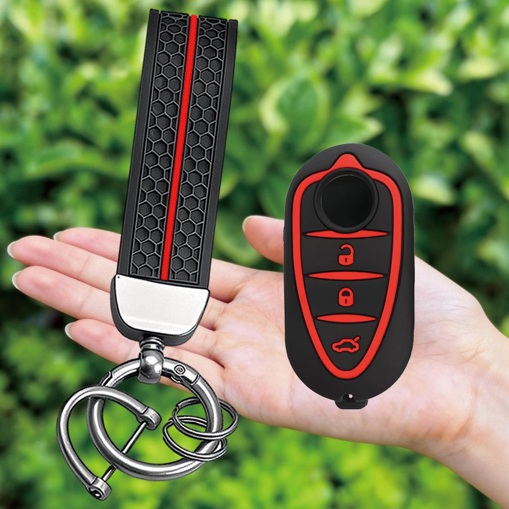 Keychain Silicone Car Remote Accessories Key Cover Holder for Alfa Romeo Giulietta Myth Junior 4C Romeo Mito Myth 159 GTO GTA