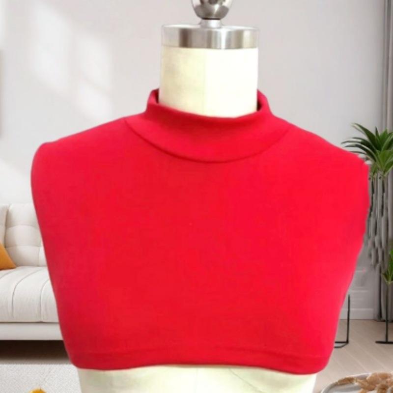 Winter Cotton Knitted Turtleneck Adult Unisex Fake Collar With Sweater Anti-Tie Neck Warm Pullover Scarf