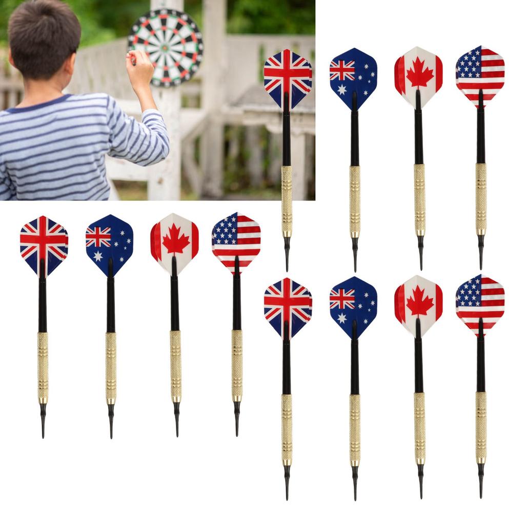 Soft Tip Darts Set with 50 Dart Tips 12 Flights Shafts Barrels Easy To Replace Darts Plastic Tip for Electronic Dart Board