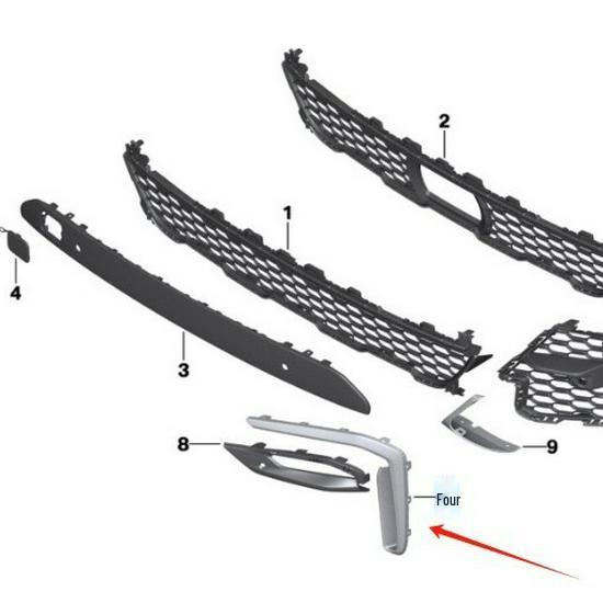 BMW X7 G07 Fog Light Frame Trim In Cerium Grey (51118092883/51118092884)