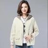 Women's Corduroy Jacket Winter Spring Autumn Plus-size Loose Fleece Hooded Jacket Short