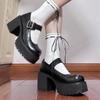 French Small Leather Shoes Women's Spring and Autumn New Round Head Retro Jk Small Man Heightening Thick Sole Mary Jane Single Shoes