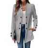 Women's Fashionable Casual Long-Sleeved Solid Color Three-Button Double-Breasted