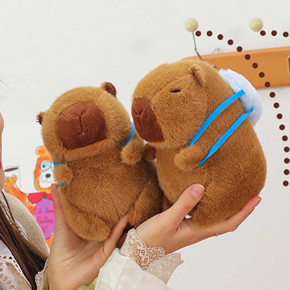 Animal Capybara Plush Toy Doll With Backpack Stuffed Capybara Doll Christmas