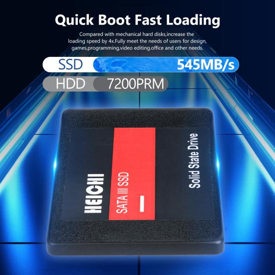 SATA III 6Gb/s 2.5-Inch SSD Shock-proof Speed Up To 545MB/s Read 530MB/s Write 1/2/4TB Internal Solid State Drive for PC Desktop Laptop