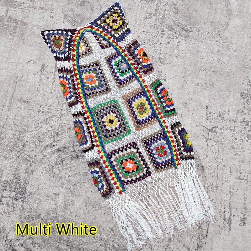 

Вязаный крючком кардиган-накидка для пляжа ручной работы с нерегулярной лоскутной вязкой Large