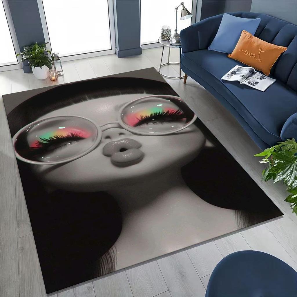 Fashion Girls Bratz Doll Cartoon Art Rug for Bedroom Living Room Sofa Home Doormat Decor,Large Kids Play Non-slip Floor Mat Gift
