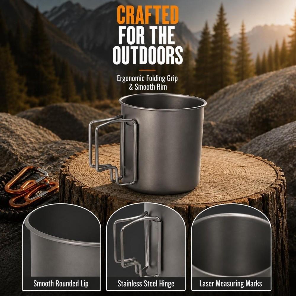 Durable Camping Cup Lightweight Outdoor Drinkware Portable Travel Coffee Mug  Hiking