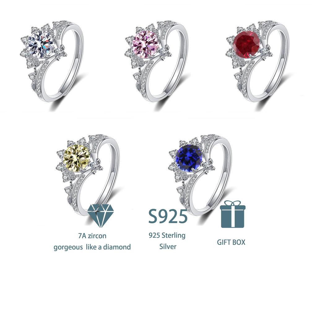 Tancise-Anillo de moissanita de circón 7A para mujer, de Plata de Ley 925 clásico, joyería para mujer, regalos de fiesta de boda