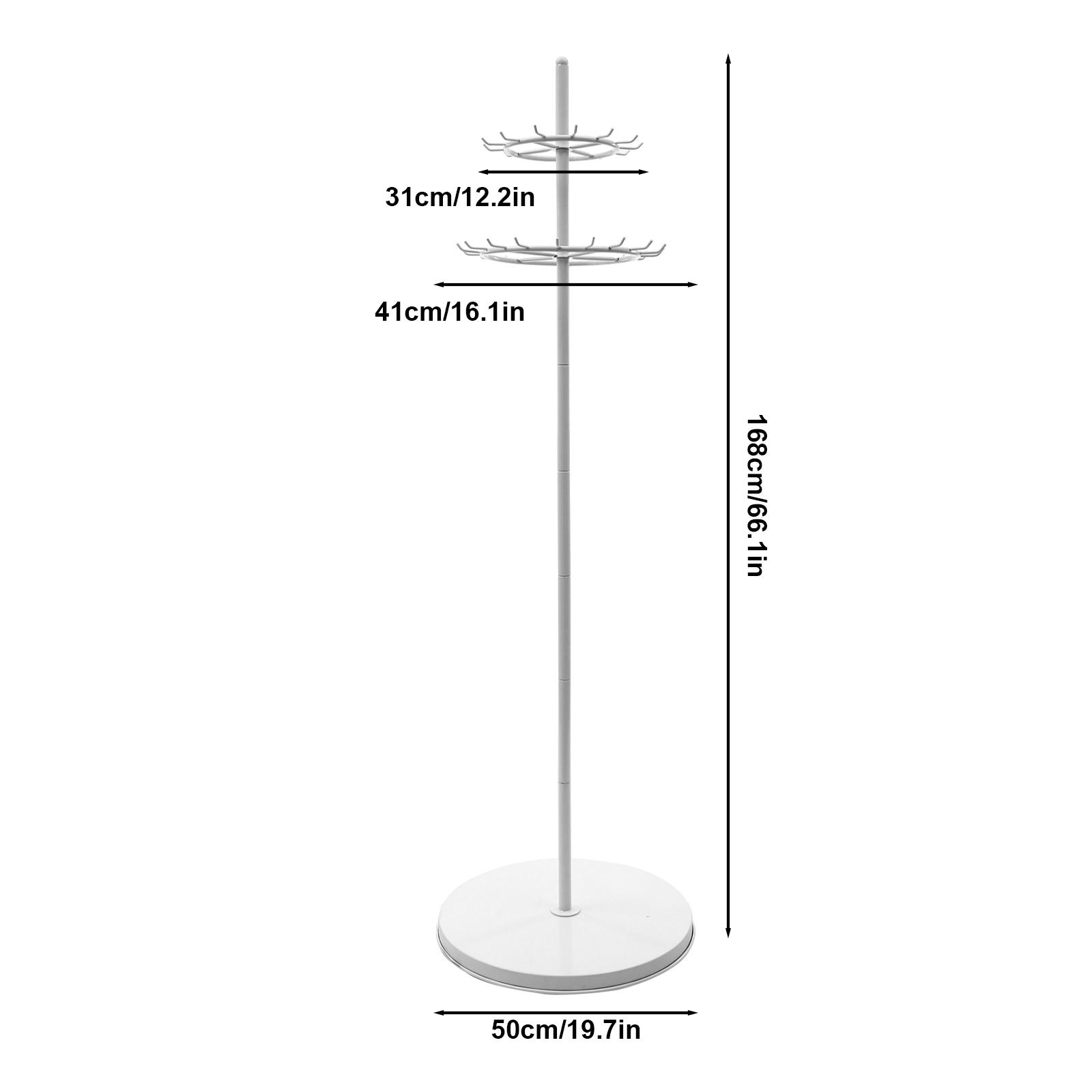 

31 крючок Полка для ремней Витрина для ювелирных изделий Стойка для колец Стойка для шляп Держатель для шарфов Дерево-подставка Органайзер для ожерелий Стойка для шнурков 168 см белый