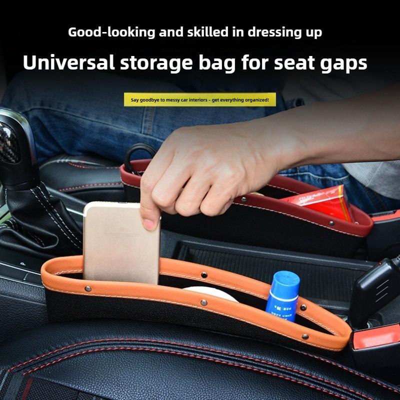 Car Seat Slit Gap Organizer Key Phone Coins Storage Pocket Auto Driver Seat Catcher Car Interior Sundries Bag Pouch Phone Holder