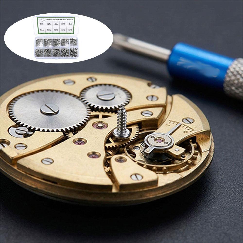 1200 Stück Kleine Selbstschneidende Schrauben Mini Mini Schrauben Set Mikro Schrauben Brillenreparatur