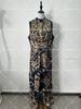 Style européen et américain, robe longue rétro brodée d'or, robe de soirée fine et ajustée pour femmes