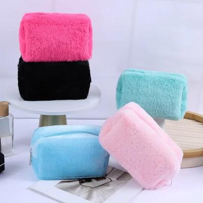Women's Make Up Bag Pouch Toiletry Bag Travel Makeup Kit Organizer New Candy Color Simple Fashion Plush Clutch Cosmetic Bag