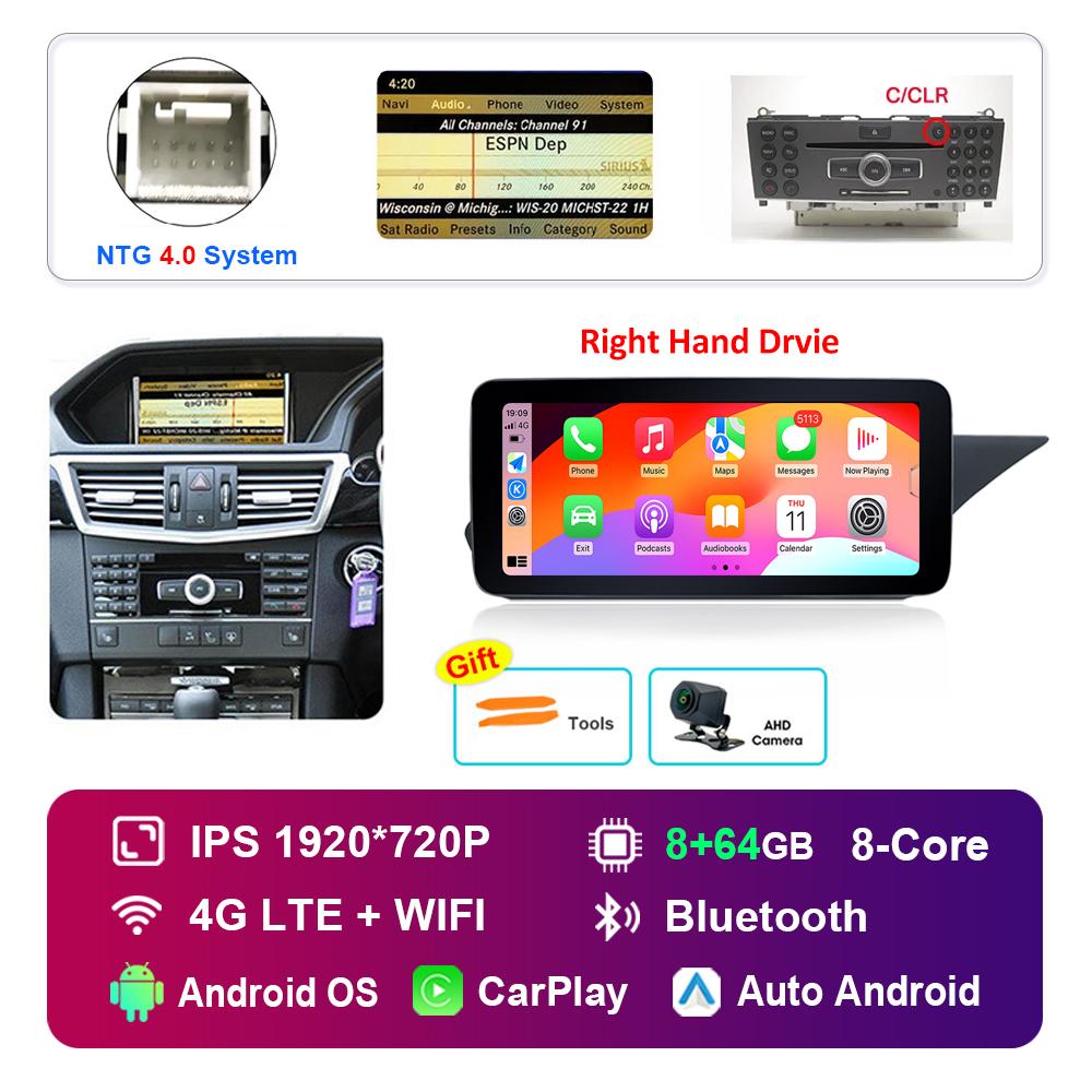 10.25 Inch Right Hand Drvie for Mercedes Benz E Class W212 2009 - 2015 NTG 4.0 4.5 System Android Car Radio Multimedia Player