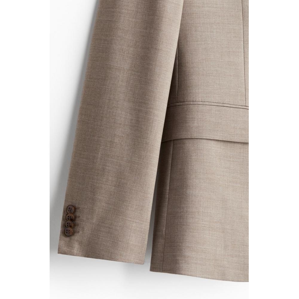 H M sliM Fit Jacket Dark Beige