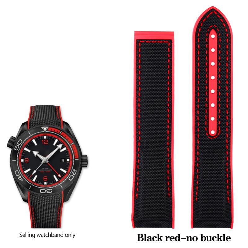 New 20mm 22mm Rubber Silicone Back Blue Watch Strap Nylon Watchband For Omega Seamaster 300 Speedmaster 8900 Planet Ocean Tools