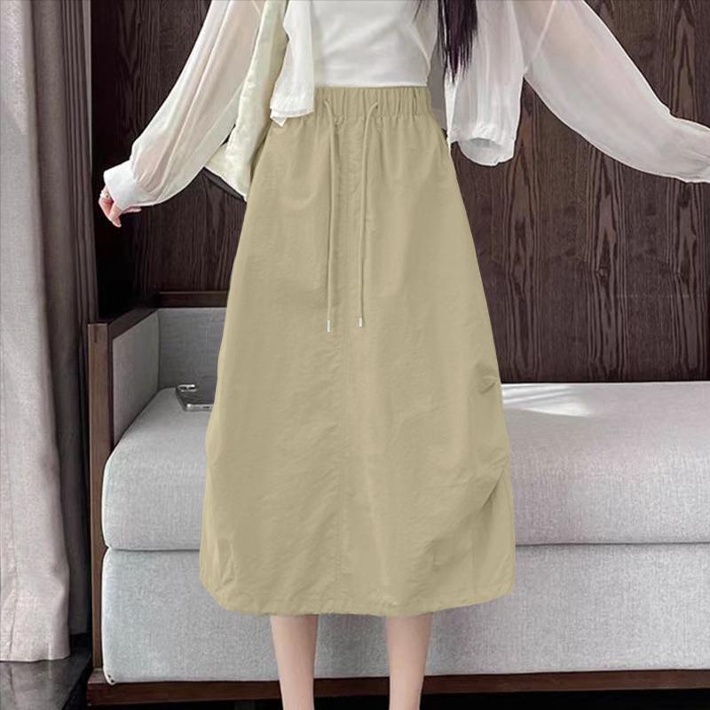 

ZANZEA Женские повседневные свободные летние юбки с эластичной резинкой на талии S хаки