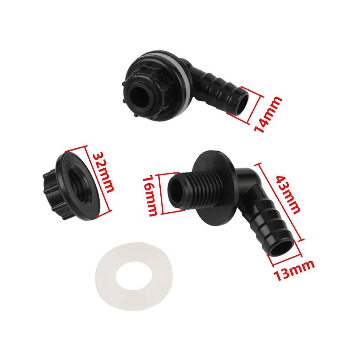 

3/8 Male Thread To 14mm Multi-Barb Aquarium Fish Tank Hose Drainage Connector Water Tank Elbow 90-Degree Outlet Coupling 1/10Pcs 1Pc