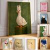 Funny Duck Toilet Paper Canvas Print Poster Modern Humorous Animal Art Prints Wash Room Bathroom Wall Art Home Decor Art Poster